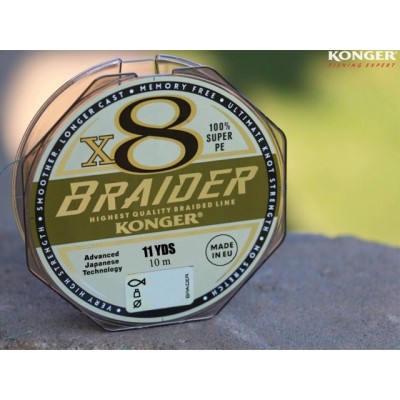 Fir Konger Braider X8 Olive Green 0.10mm 10m