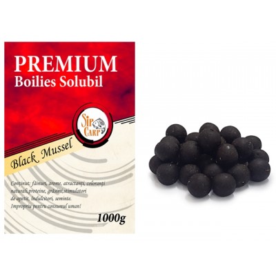 Boilies SipCarp Premium Solubil Black Mussel ( Scoică )