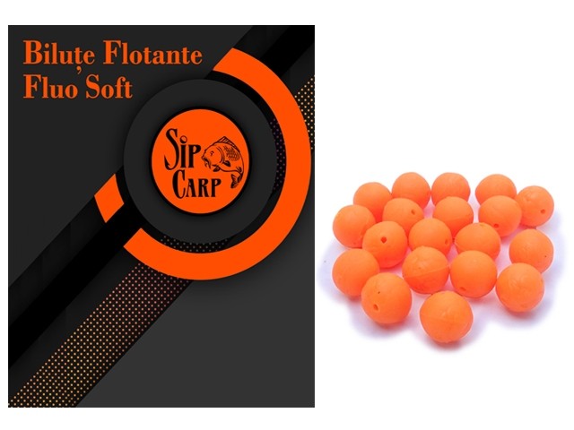 Biluțe flotante SipCarp Soft Fluo Orange 7mm / 10mm