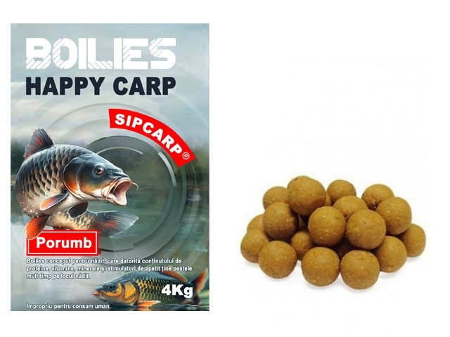 Boilies Happy Carp SipCarp Porumb 4kg 20mm
