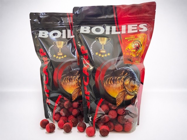 Boilies SipCarp Hybrid Mititei Picanți 1kg 24mm