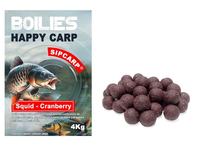 Boilies Happy Carp SipCarp Squid-Octopus & Cranberry 4kg