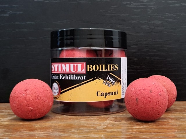 Boilies Stimul Critic Echilibrat Căpșuni 30mm 100g