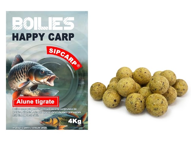 Boilies Happy Carp SipCarp Alune Tigrate 4kg 24mm