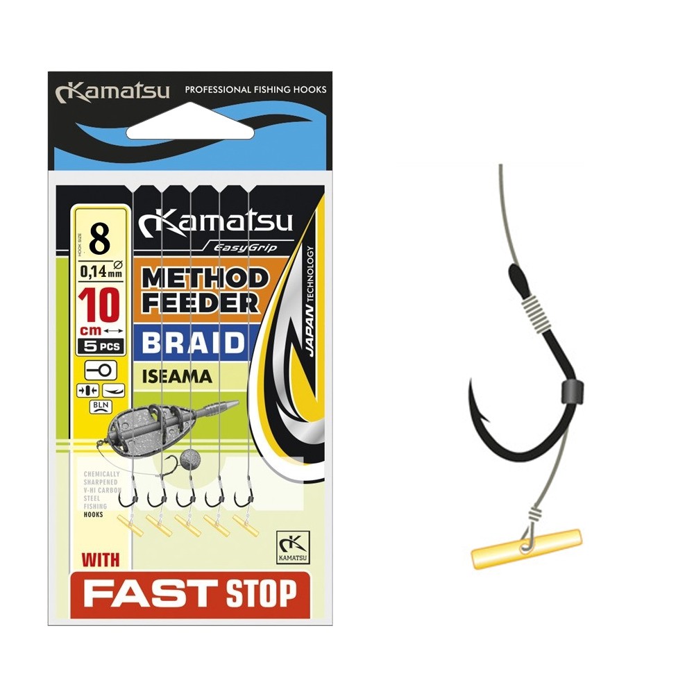Cârlige legate Kamatsu Method Feeder Braid Iseama Fast Stop Nr.8