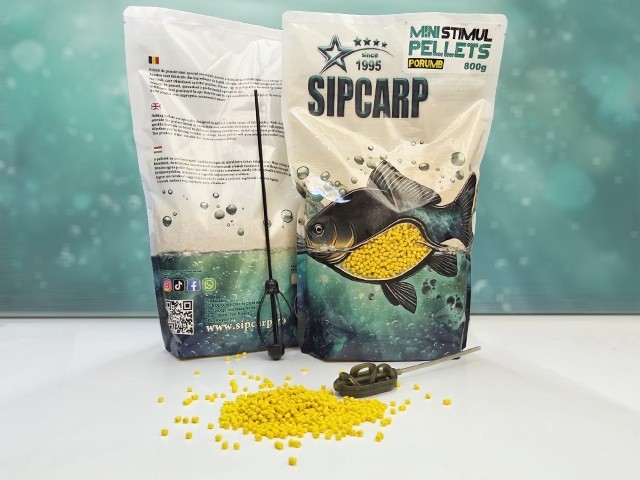 Pelete Mini Stimul Pellets Porumb 2-3mm 800g -- Momitor - PVA - BAG - Coș Nădire