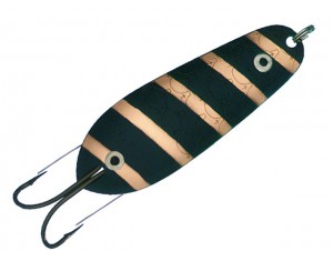 Oscilantă Kuusamo Räsänen Copper-Black Stripes antibrădiș 7cm 10g