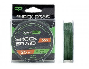 Fir Carp Pro Shock Braid X4 Sinking 0.16mm 20lbs 50m