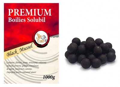 Boilies SipCarp Premium Solubil Black Mussel ( Scoică )